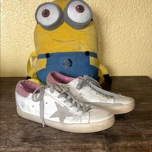 Golden Goose White and Gray Star Sneakers